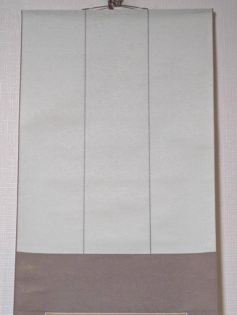 【真作】掛軸　柿に小鳥図　秋の風情漂う雅な花鳥画　U153