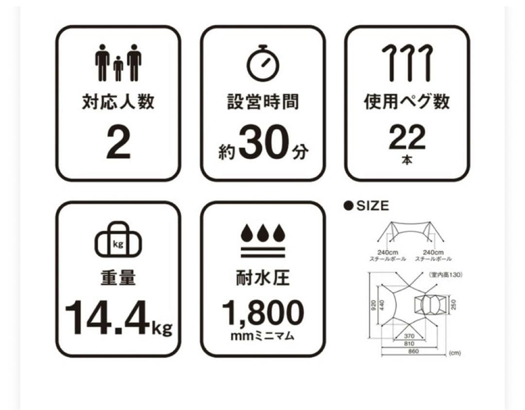 未使用 peak ランドネスト S テントタープセット SET-259