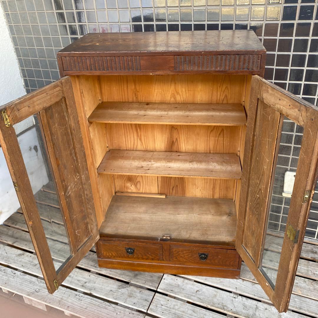 大正 昭和初期 時代物 本棚 食器棚 古家具 骨董品 店舗什器 インテリア