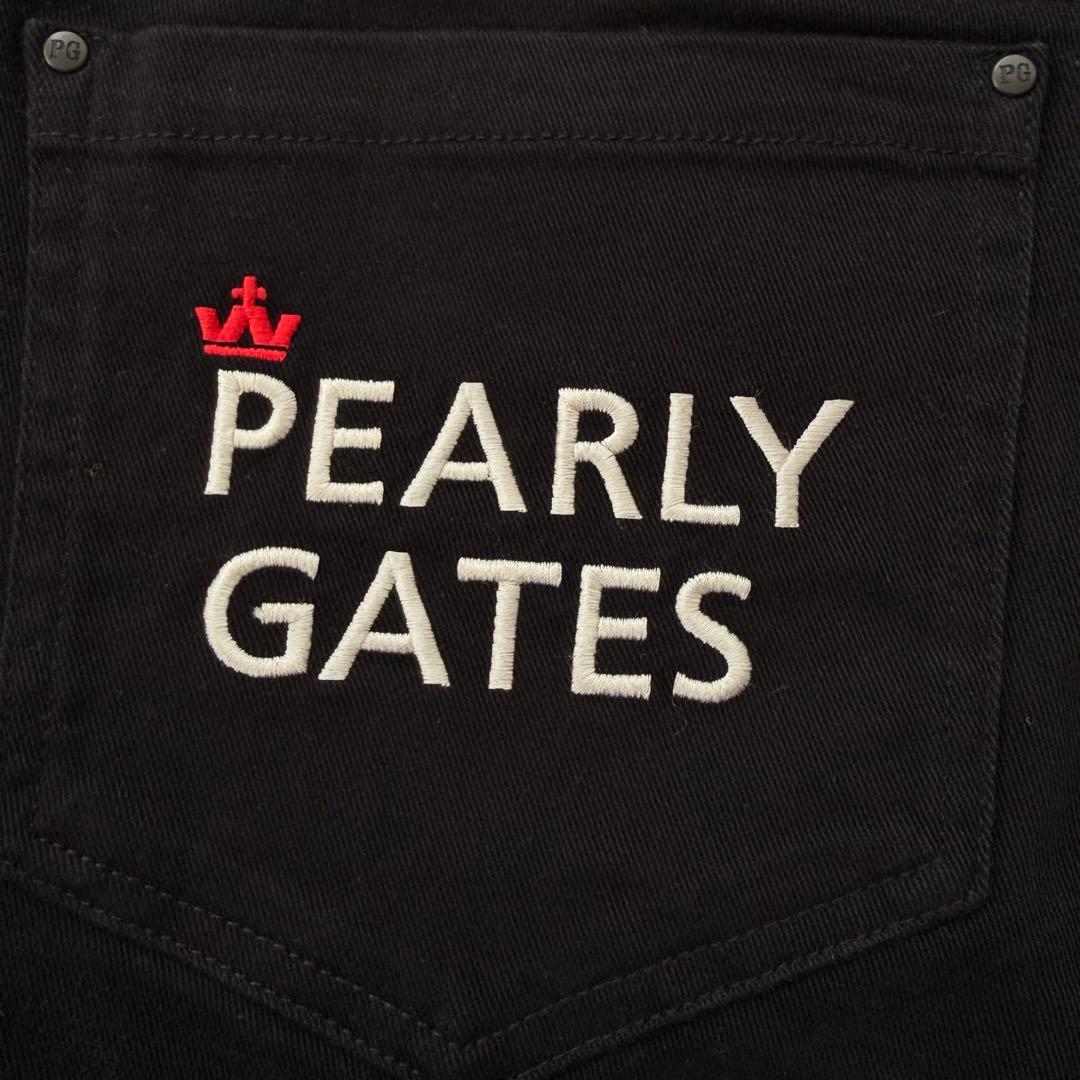 美品　パーリーゲイツ　パンツ　黒　ブラック　M〜L相当　コットン素材　4 ゴルフ