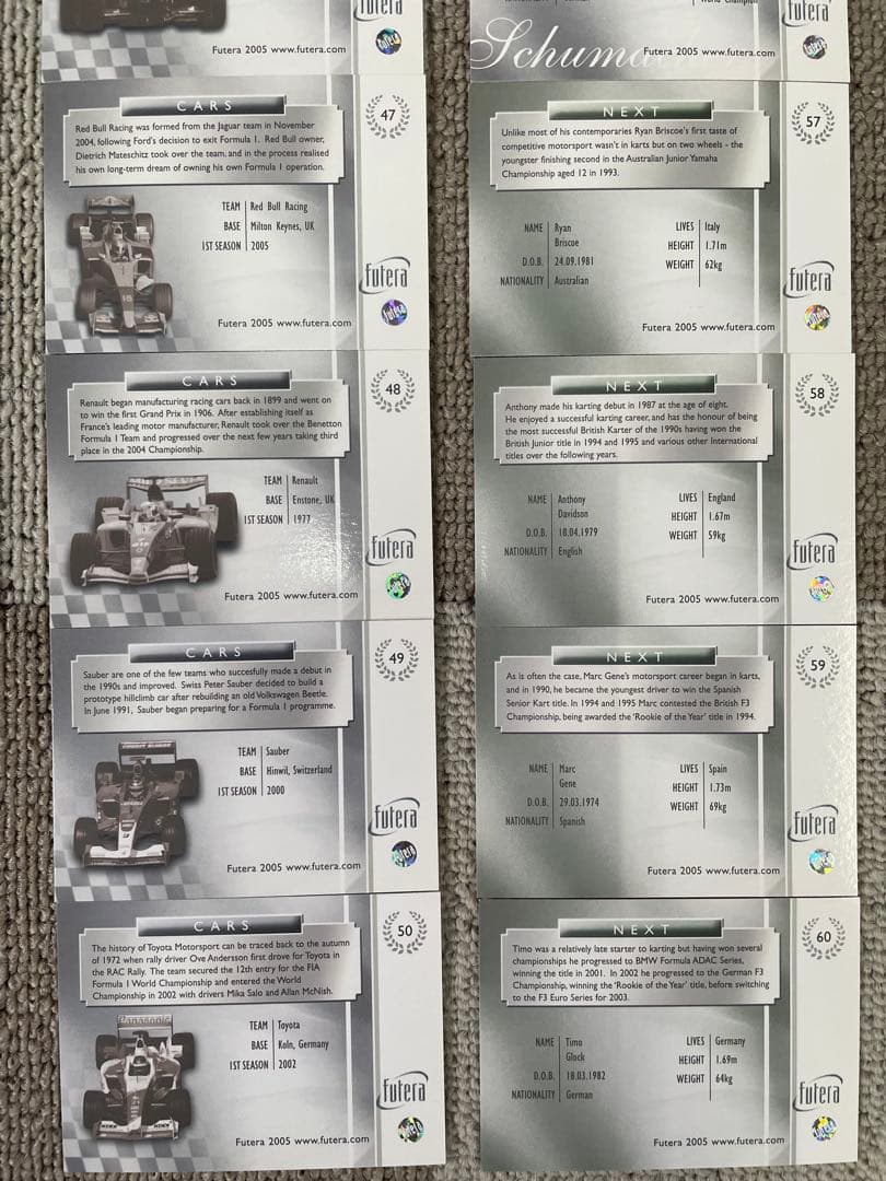 2005 FUTERA GRAND PRIX F1 レギュラーカード63種セット