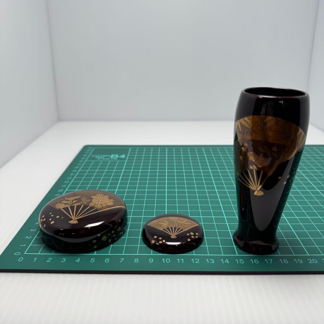 新品 輪島塗 蒔絵 茶箱 棗 香合 筒共箱 セット 漆器 漆 輪島漆器 和柄