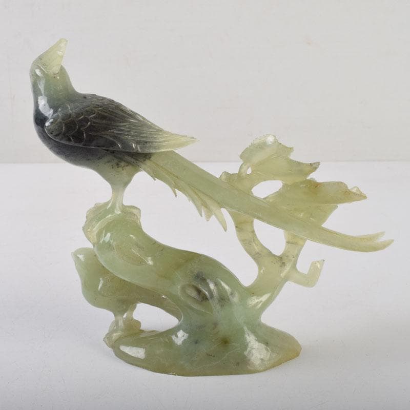 中国　玉石彫刻　鳥　置物　C　8647