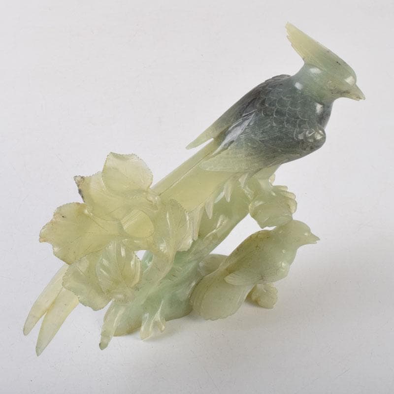 中国　玉石彫刻　鳥　置物　C　8647