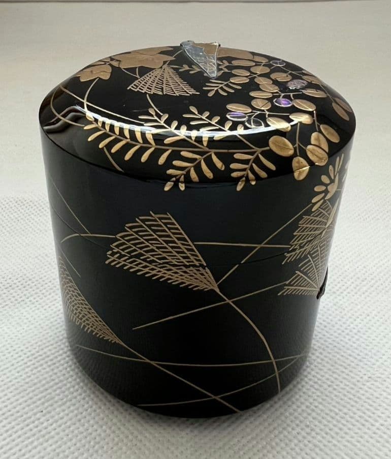 武蔵野 雪吹(ふぶき)棗 3代清石 (川谷内正廣) 堀内宗完箱書き 茶道具