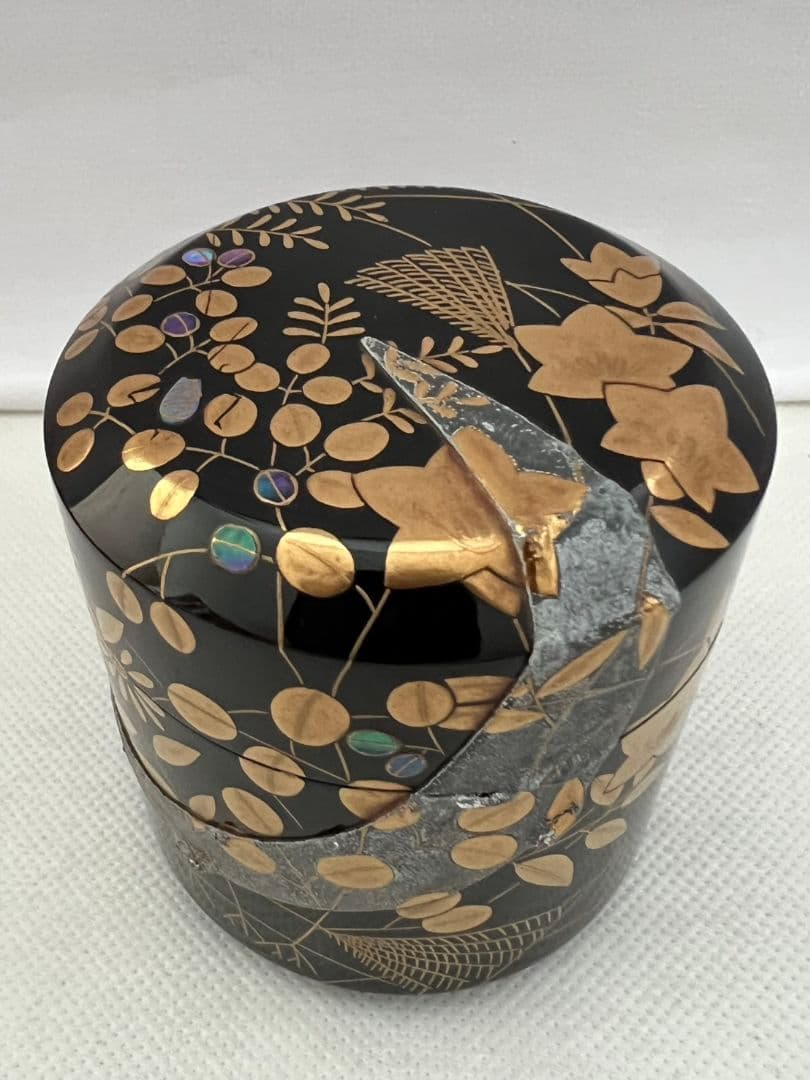 武蔵野 雪吹(ふぶき)棗 3代清石 (川谷内正廣) 堀内宗完箱書き 茶道具