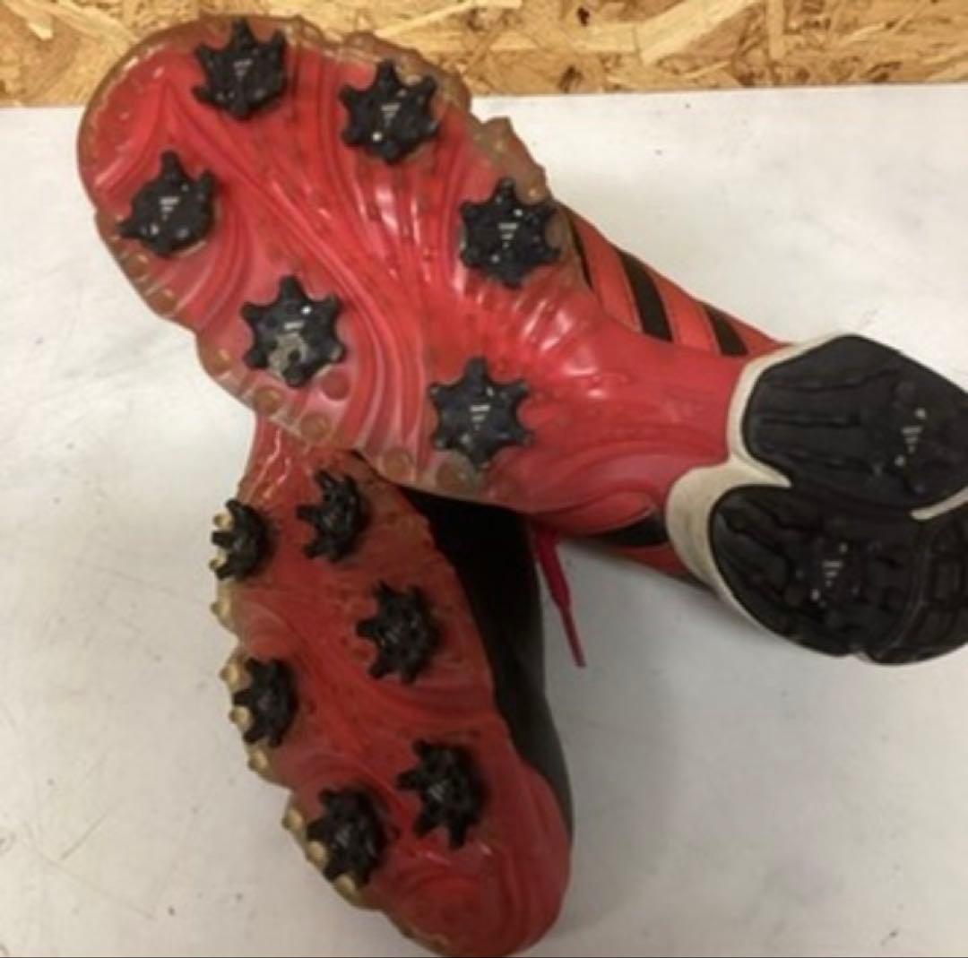 adidasゴルフシューズ25cm メンズ 汚れ有り スポーツ用（む99）