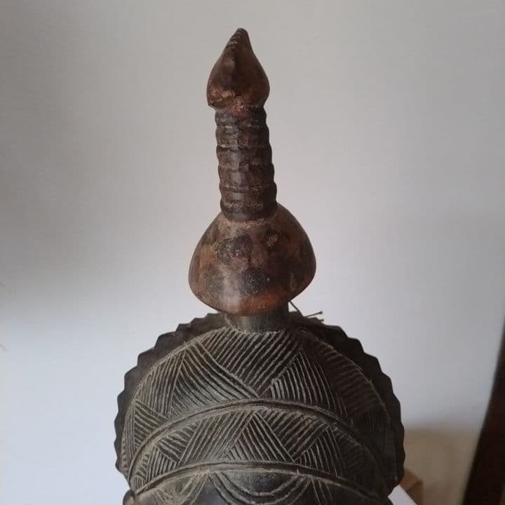アフリカ　マリ共和国　仮面　お面　台座付き　アンティーク