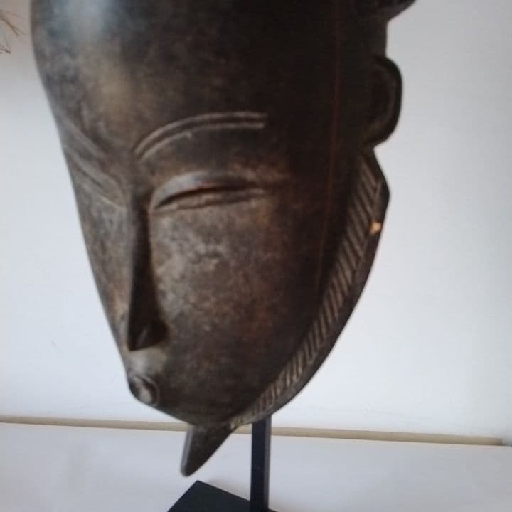 アフリカ　マリ共和国　仮面　お面　台座付き　アンティーク