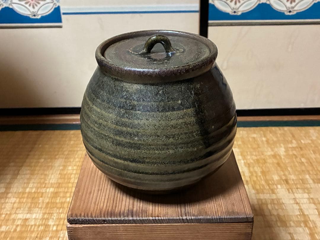 茶道具 丹波焼 水指 陶印あり 作家物 木箱入