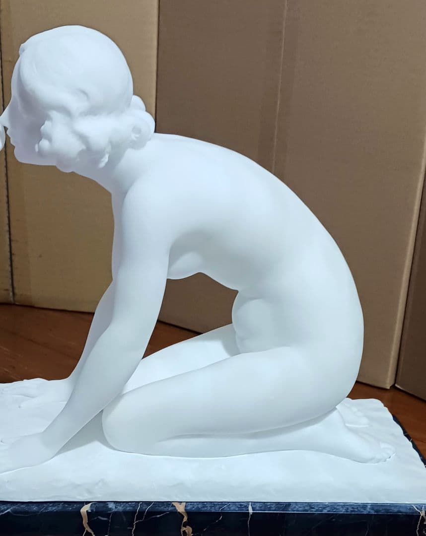 ウンベルト スティアチーニ 母子裸像 アラバスター 19~20世紀 イタリア製