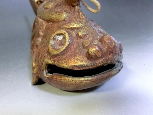 置物■金魚 金銅魚鈴 置物 魚型 オブジェ 鐘 時代物 骨董品 珍品 希少■