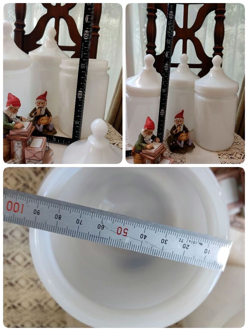 キャニスター　ガラス瓶　ミルクガラス　すりガラス　エッチング