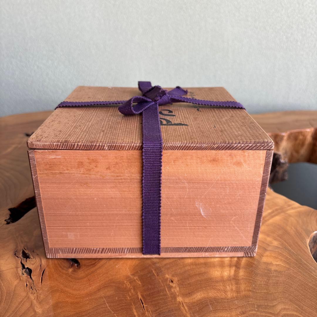 ぎやまん銀散し 硝子茶碗 義山 抹茶碗 茶道具 共箱（174t）