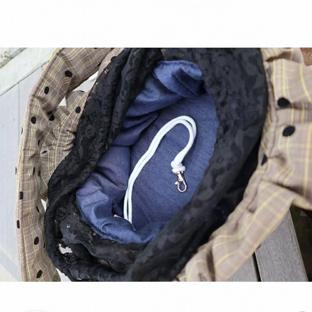 グレンチェックドットスリングM＋お揃いカフェマットの2点セット ボンボンコピーヌ