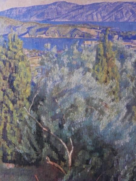 佐竹徳、【オリーブと海 牛窓】、豪華・希少・大判画集画、新品高級額・額装付