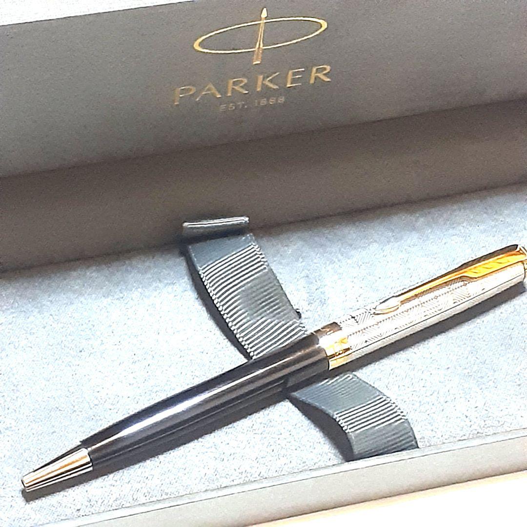 美品 PARKER パーカー ソネットプレミアム メタル&ブラックGTボールペン