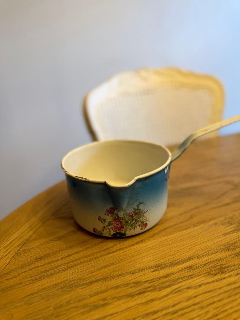 フランスアンティークホーローJapy社ウェディングセット片手鍋セット