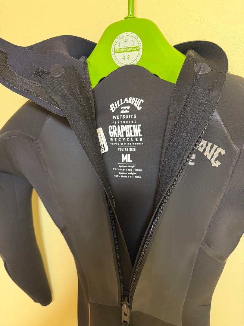 美品Billabong/ビラボンセミドライ4×3裏起毛ウェットスーツML