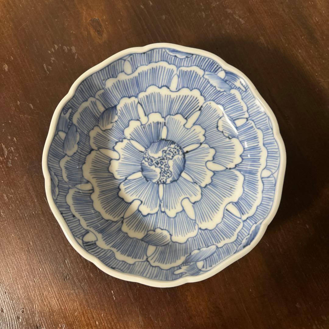 古伊万里　染付なます皿　5枚　膾皿　唐草　アンティーク　古道具　白洲正子　李朝