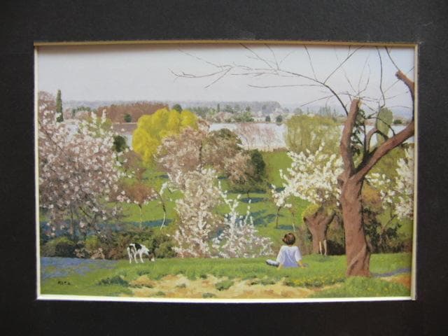 谷内こうた、【河畔にて】、希少な画集画、新品高級額 額装付、状態良好