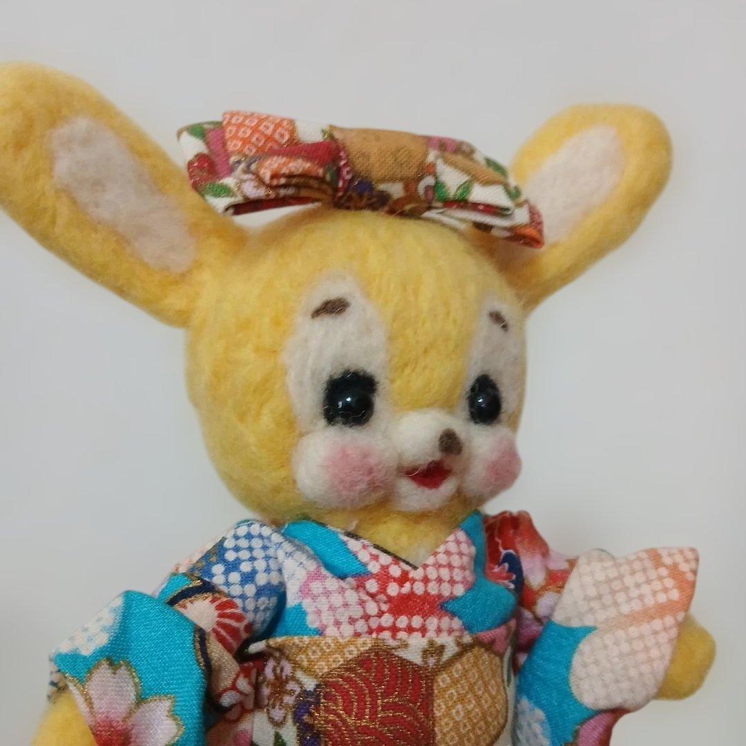 作家様　ウサギぬいぐるみ　羊毛フェルト　2体セット品