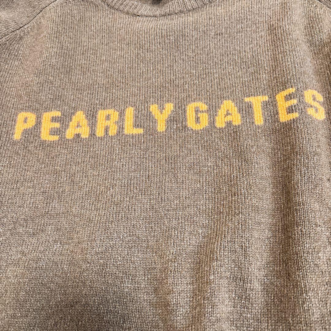 PEARLY GATES カシミヤ混 ブラウン セーター ゴルフ ニット 羊毛