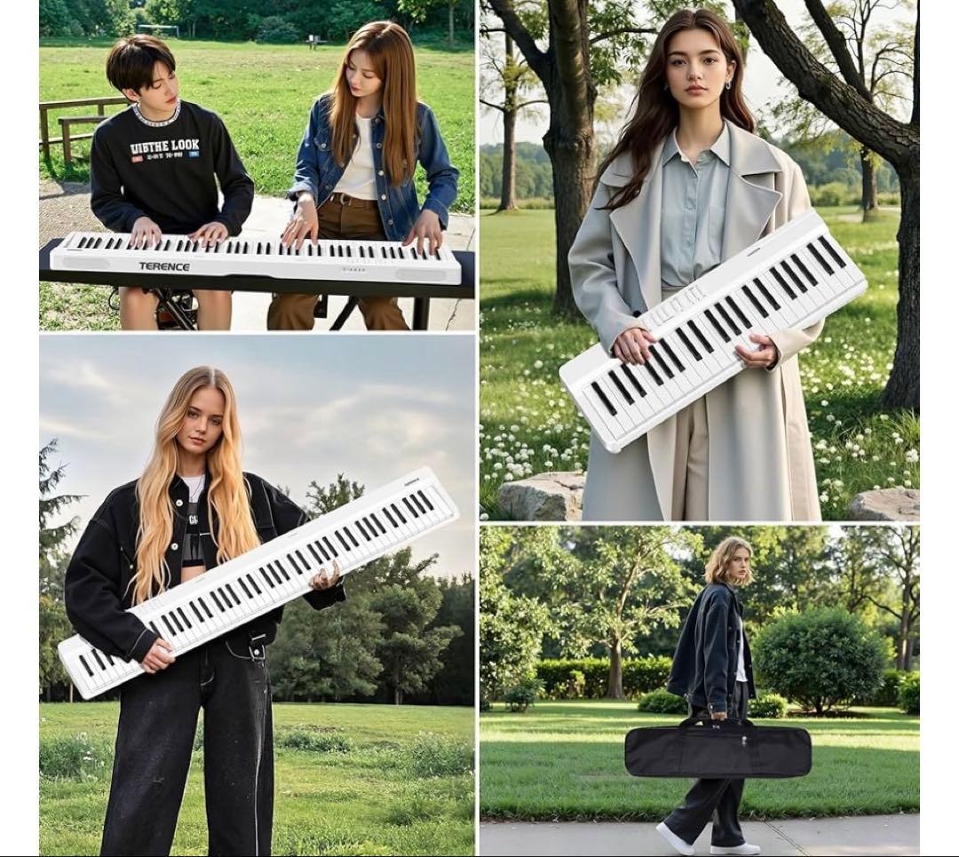 電子ピアノ 折り畳み式 充電式 持ち運び 音楽啓発 初心者練習 家庭用 ピアノ