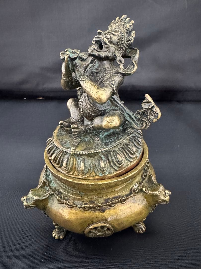 香炉 チベット仏 持金剛 彫刻 置物 開運 風水 骨董 インテリア　アンティーク