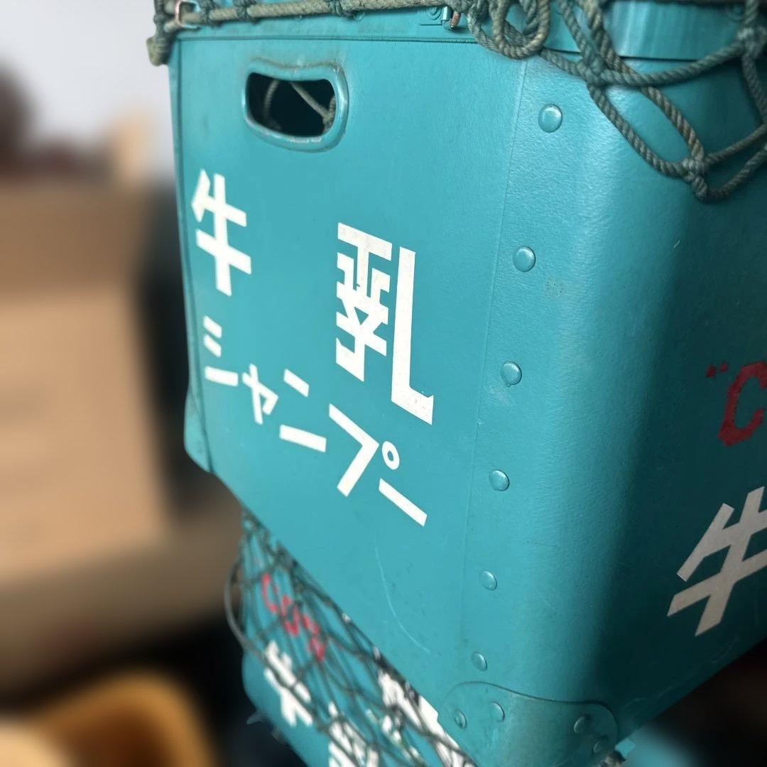 牛乳石鹸 ボテ箱 COW BRAND 網付き 収納箱 昭和レトロ　アンティーク