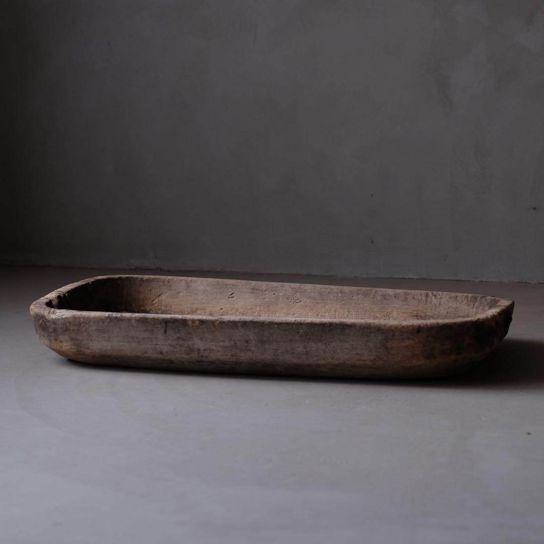 古い木鉢　飼い葉桶 木皿 水盤 古材 古道具 骨董 プリミティブ アンティーク