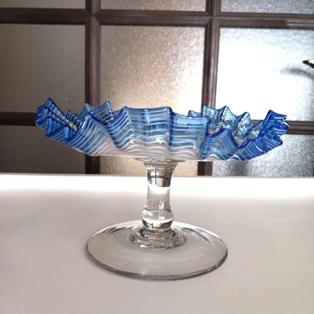 大正ガラス　コンポート　美品