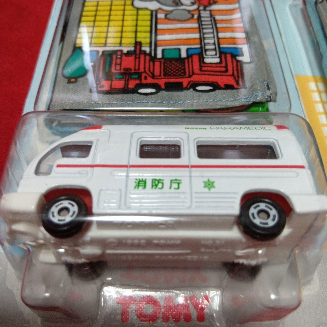 希少　TOMY赤ロゴ　トミカ ハンカチ マップセット　4台　未開封保管品