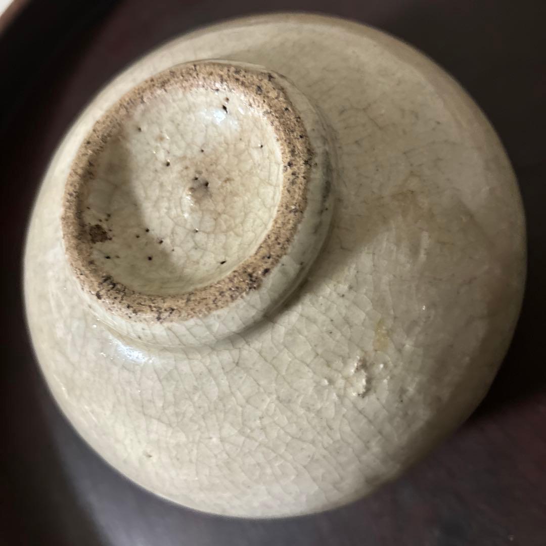 古い丸壷　白釉　塩笥壺　韓国骨董.アンティーク.古民芸.検:立原正秋.白磁.李朝
