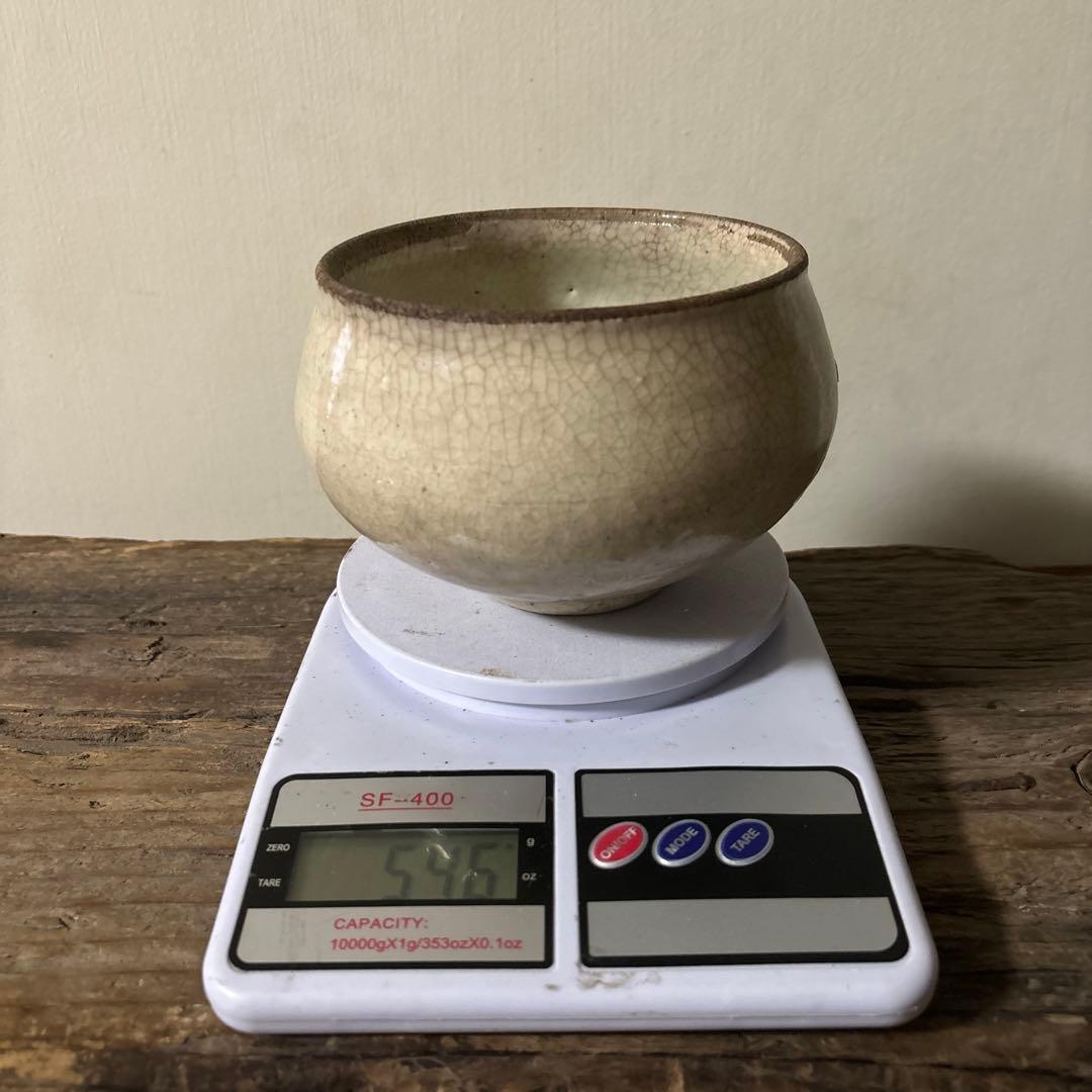 古い丸壷　白釉　塩笥壺　韓国骨董.アンティーク.古民芸.検:立原正秋.白磁.李朝