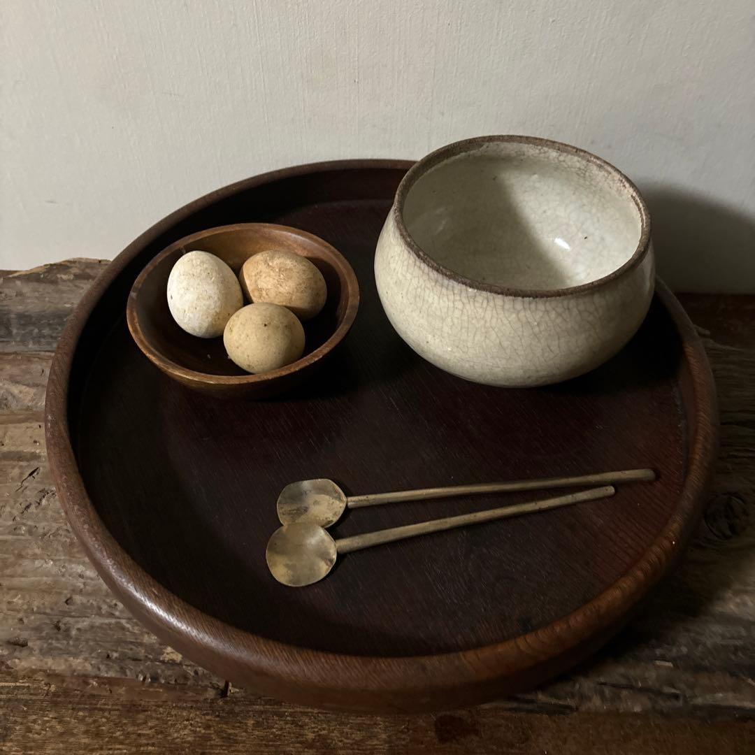 古い丸壷　白釉　塩笥壺　韓国骨董.アンティーク.古民芸.検:立原正秋.白磁.李朝