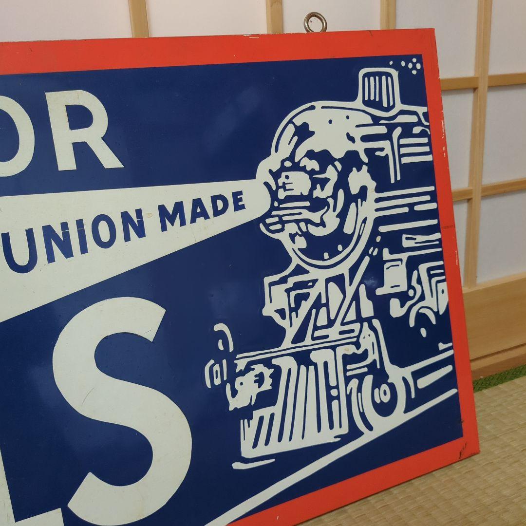 ヘッドライト大型ホーロー看板　50年代復刻レプリカ?　ビンテージ　ブリキ