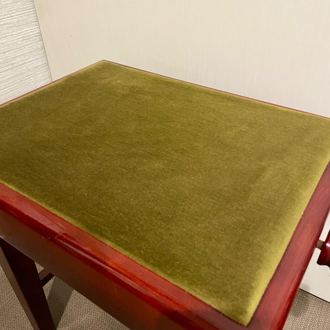 【手渡し限定】ディスカチャーチ？ ピアノ椅子 高低自在椅子 緑 茶 イタリア製