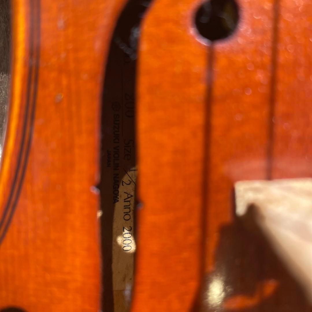 SUZUKI バイオリン 1/2サイズ 弓と肩当て付き 2000年製