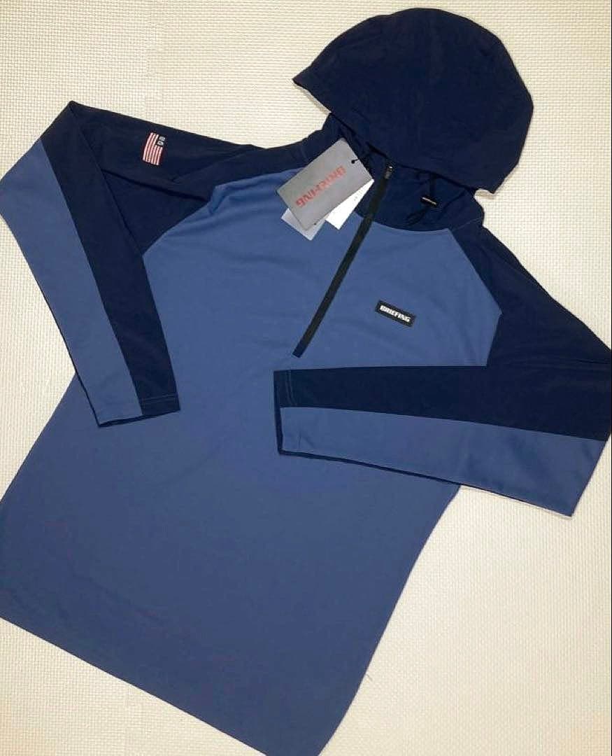 BRIEFING GOLF MS HALF ZIP HOODIE（BLUE／M）