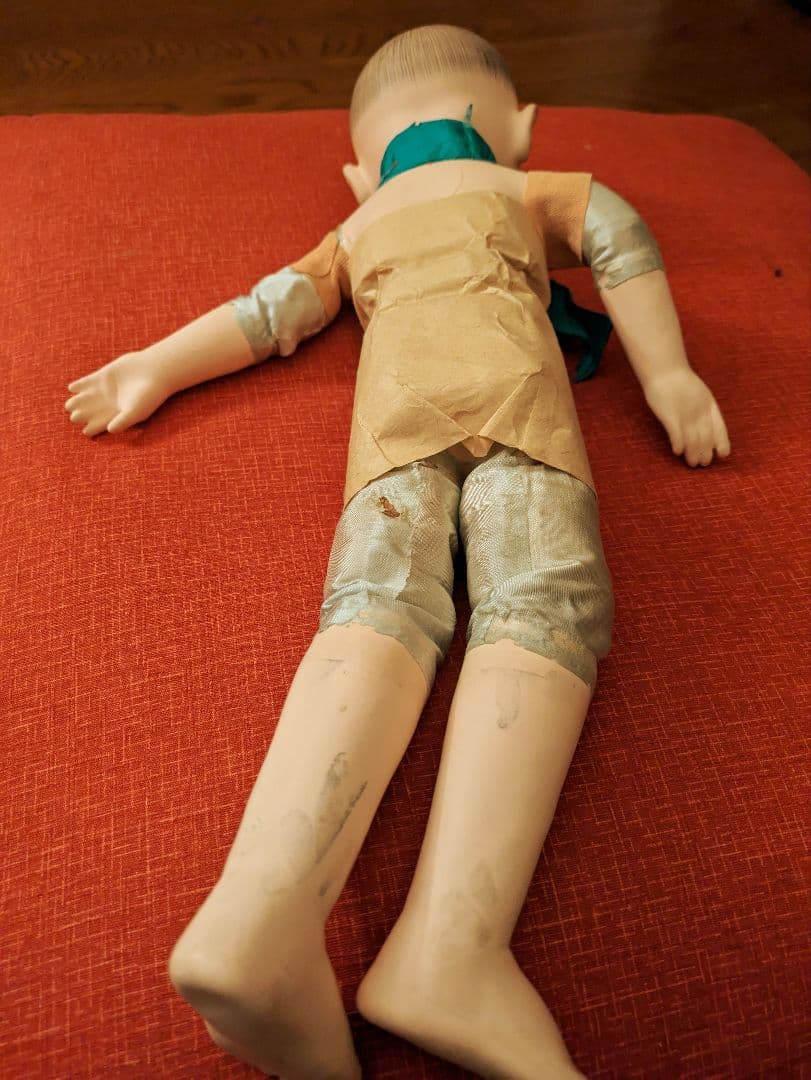 昭和初期　12号 市松人形　在銘　ビスクドール　日本玩具人形類統制協会