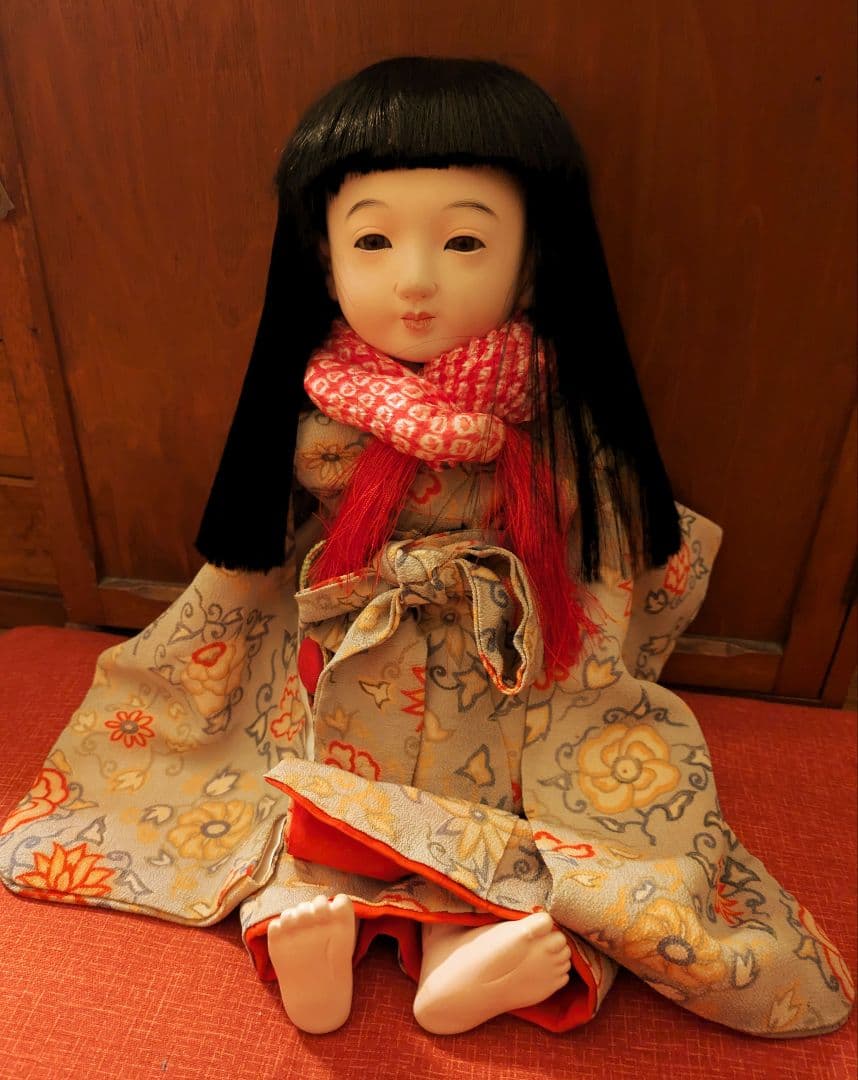 昭和初期　12号 市松人形　在銘　ビスクドール　日本玩具人形類統制協会