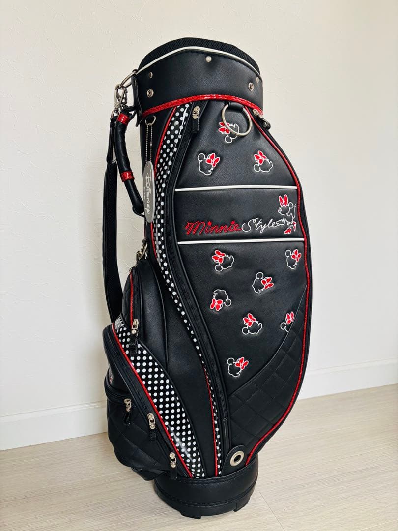 ディズニー Minnie Style ゴルフバッグ キャディバッグ 黒/赤