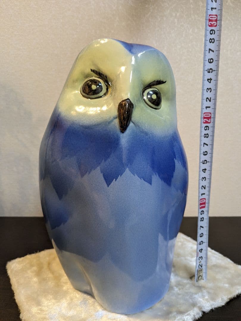 陶器製フクロウの置物 九谷焼