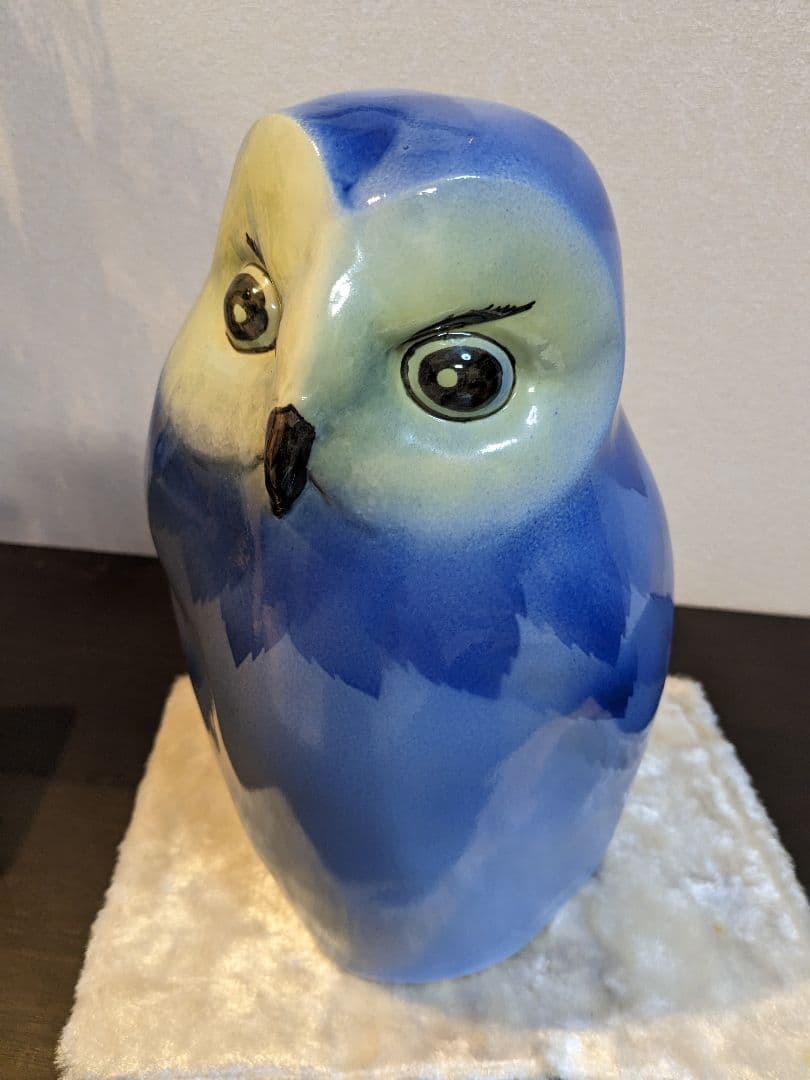 陶器製フクロウの置物 九谷焼