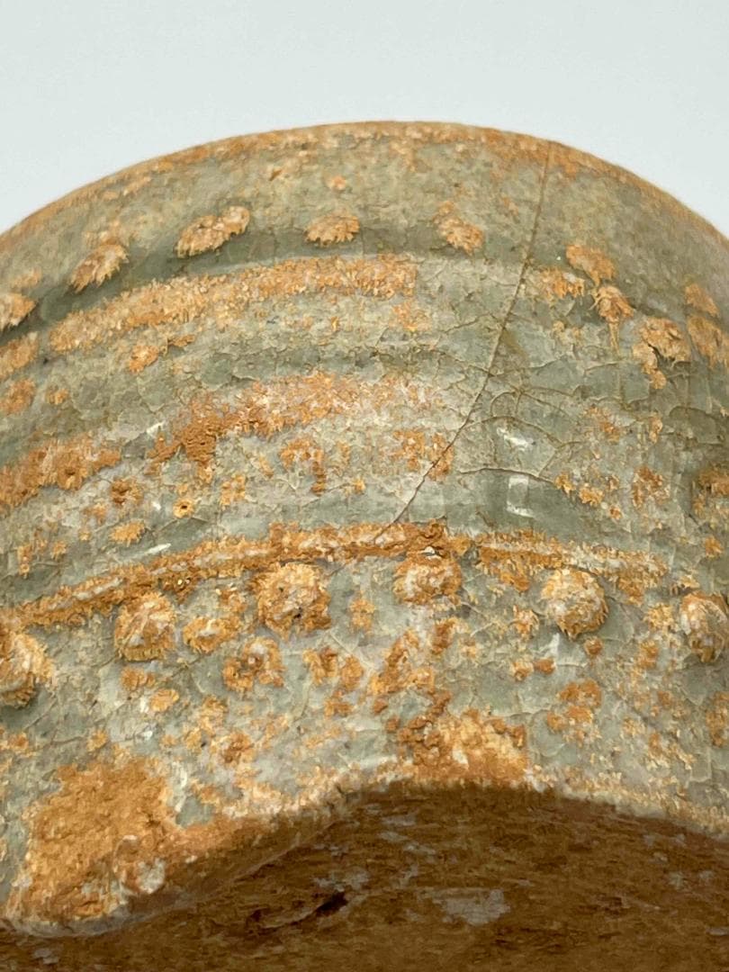 北宋時代 越窯 青磁鼓釘三足香炉 湖田窯琴炉 【旧家蔵出し】希少貴重(F-95)