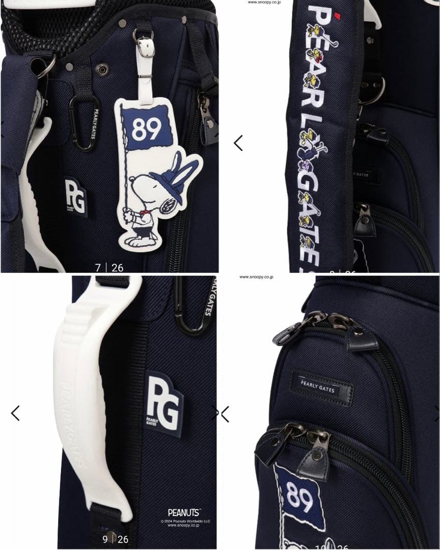 パーリーゲイツ SNOOPY スヌーピー スタンド式キャディバッグ ネイビー