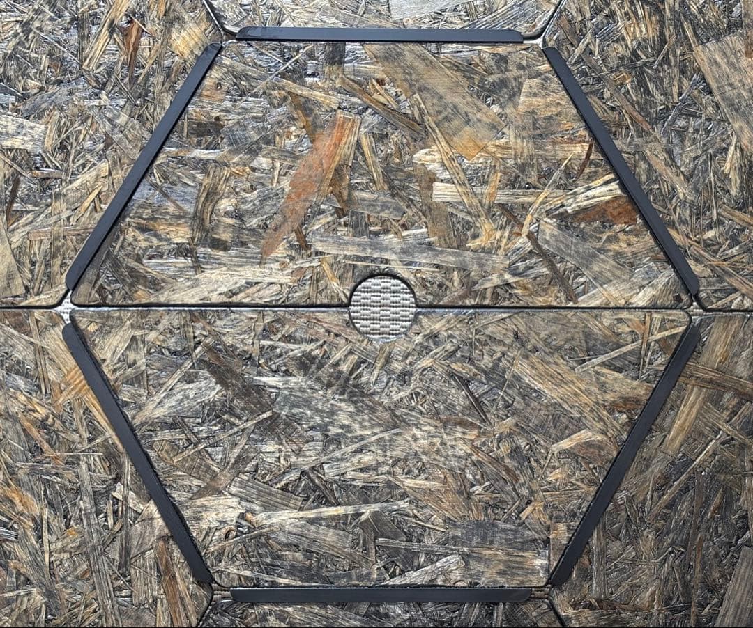 ヘキサテーブル50 センターテーブル付き　スケルトンブラック塗装　FHC50sb