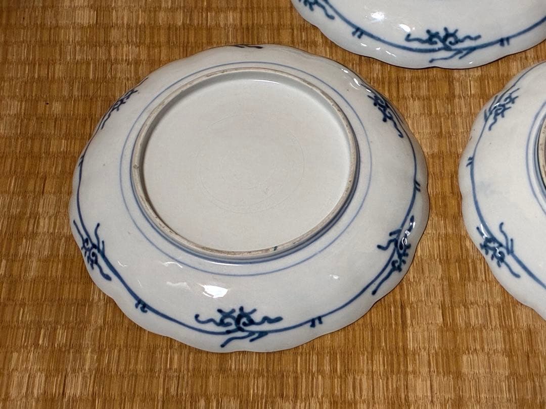 古伊万里 金彩 色絵 中皿 平皿 盛皿 三枚揃い 時代物