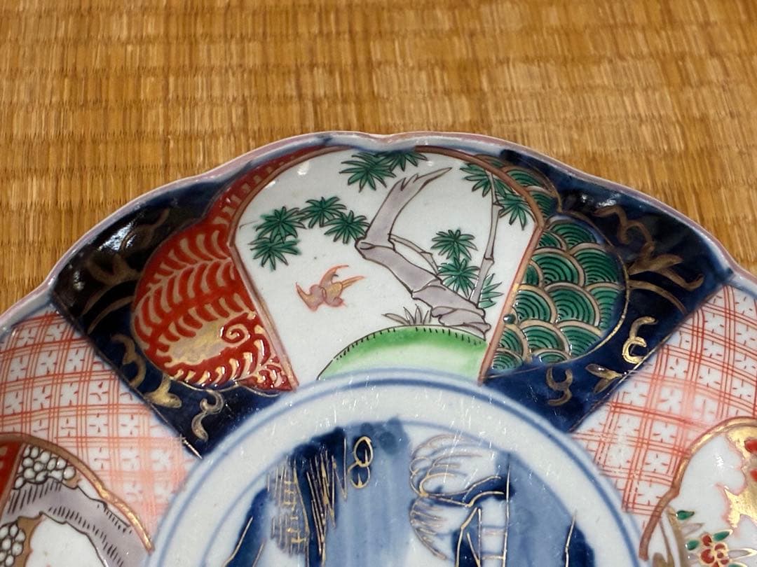 古伊万里 金彩 色絵 中皿 平皿 盛皿 三枚揃い 時代物